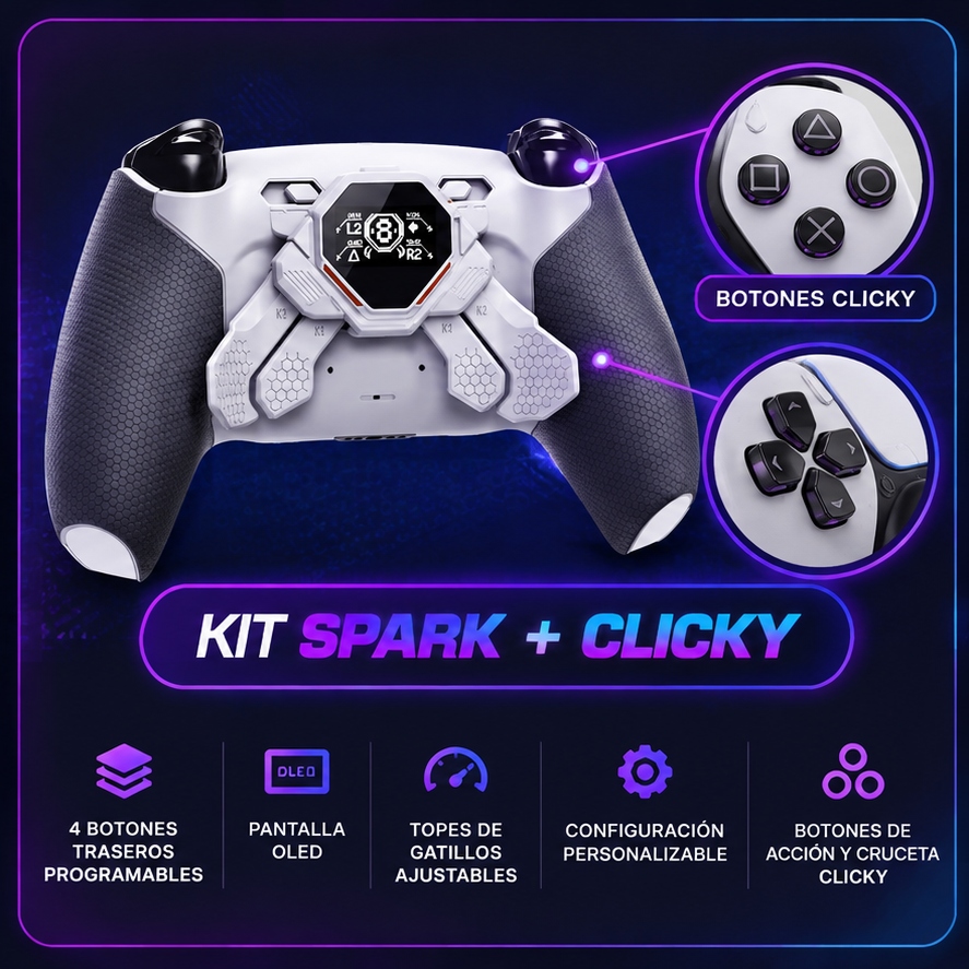 Kit SPARK OLED + Botones Clicky PS5